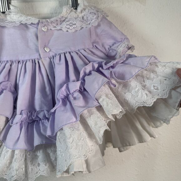 Vintage Martha’s Miniatures Baby Dress 0-3 Months Lavender Ruffles + Bell –Rare! - Picture 11 of 14